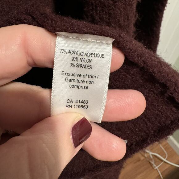 Gentle Fawn Burgundy Cardigan Sweater Longline Size Small - Picture 4 of 5